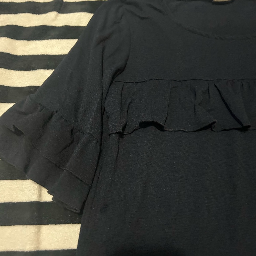 Vero Moda Navy Ruffle Blouse - Picture 2 of 5